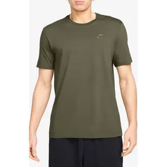 Nike Sportswear Club Crew Neck T-Shirt in 225 Medium Olive/parachute Beige at Nordstrom Rack, Size Small