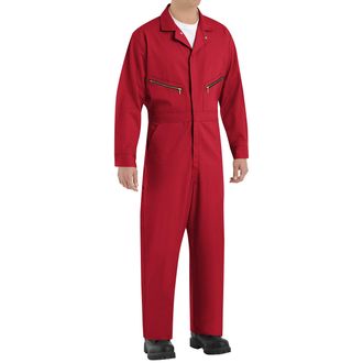 Red Kap Mens Zip-Front Cotton Coverall - Red - 58