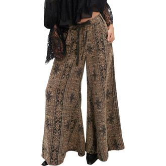 Free People Dahlia Print Wide Leg Pants in Brown at Nordstrom Rack, Size 4