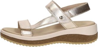 Panama Jack Alana Shine Flat Sandalen - Dames - Sleehakken - Geel - 38 EU - Leer - Schoenen