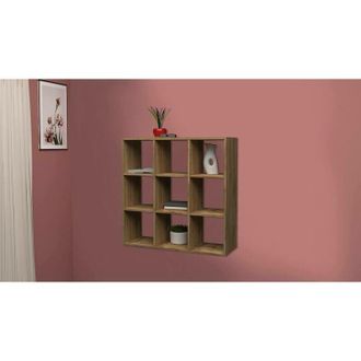 Dmora Estante Para Libros Dmanzar, Mueble Con Baldas, Biblioteca Office, 100% Made In Italy, Roble, Cm 90x25h90 - Dmora