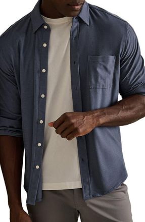 Rhone WFH Knit Button-Up Shirt in Shale Blue at Nordstrom, Size Xx-Large