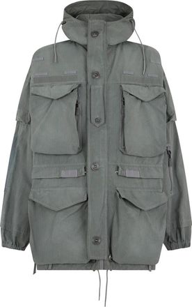 Maison Margiela Oversized Parka van technische katoen - Heren - Parka Jassen - Grijs - S - Katoen - Jassen