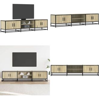 vidaXL Mobile Porta TV Rovere Sonoma 180x35x41 cm in Truciolato - Mobile TV in legno - Mobile TV in metallo