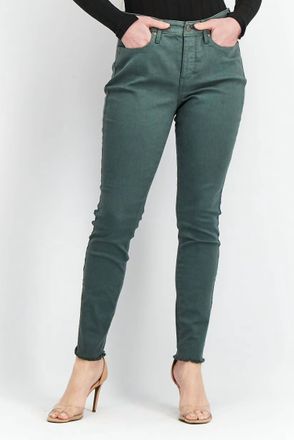 NYDJ Skinny Fit Solid Stretchable Jeans In Evergreen