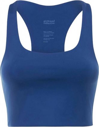 Girlfriend Collective Womens Paloma Racerback Bra In Blue