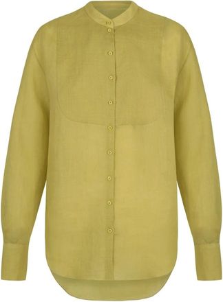 Cortana Lis- top en ramio kamille- - Dames - Overhemden - Groen - XS - Overhemden