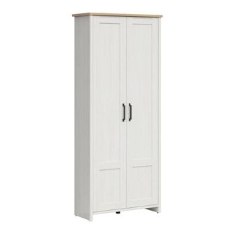 Petits Meubles Armario 2 puertas paneles de melamina blanco y madera