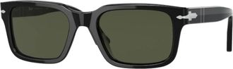 Persol Vierkante zonnebril met groene lenzen - unisex - Zonnebrillen - Zwart - ONE Size - Accessoires