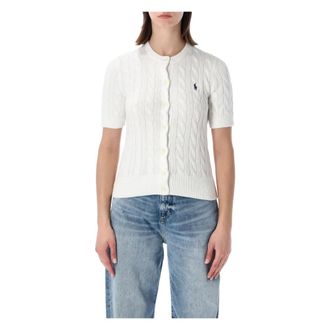 Polo Ralph Lauren Cardigans, female, White, Size: XS Cardigan Cable Short Sleeve