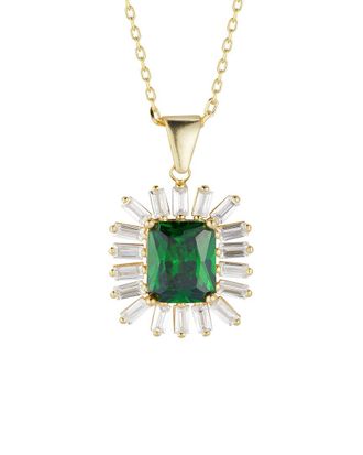 Glaze Jewelry 14K Over Silver Cz Pendant Necklace