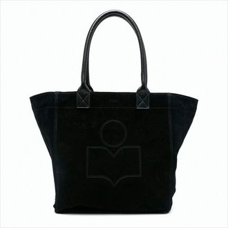 Isabel Marant Tapered Black Suede Calf Leather Small Tote Bag