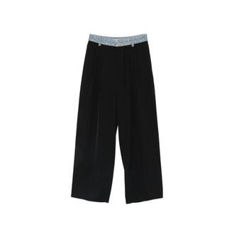 Alexander Wang Denim-waistband Pleated Trousers