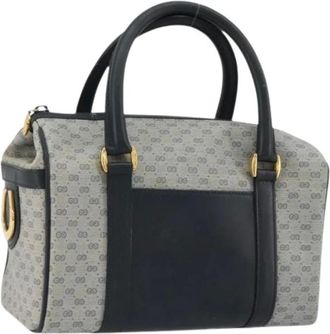Gucci Pre-owned Handbags, female, Blue, Size: ONE SIZE Pre-owned Micro Small GG Boston Bag