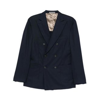 Corneliani Blazers, male, Blue, Size: 2XL Button-up Double-breasted Suit