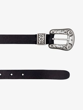 Golden Goose Womens Hip Lace Leather Belt Black Cow