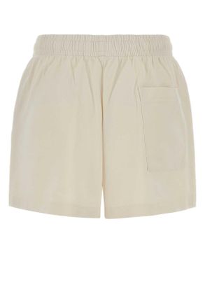Sporty & Rich Womens Ivory Cotton Shorts Ecru Exterior