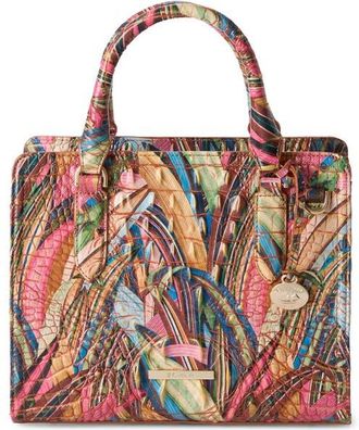 Brahmin Cami Croc Embossed Leather Satchel in Sunleaf at Nordstrom