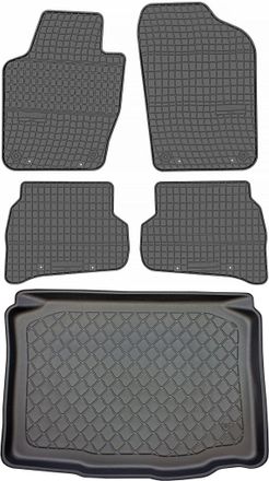 OEM Seat Ibiza Iv (6j) Hatchback De 05.2008 A 05.2017. Juego: Alfombrillas De Goma Para Coche + Alfombrilla Para Maletero