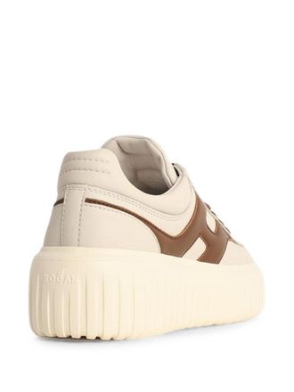 Hogan Contrast H-Stripe Leather Sneaker - Cream