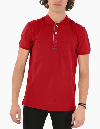 Diesel Mens DIESEL T-SMITH-ZIP OUT RBAWH Mens Polo T Shirts Short Sleeve Casual Golf Tee NEW - Red - Size: 36