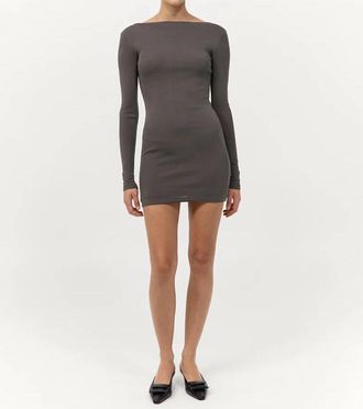 St.Agni Organic Cotton Bateau Dress In Khaki