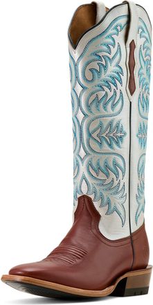 Ariat Womens Futurity Blanche Western Boots in Dark Cognac Pearly White, B Medium Width, Size 8.5, by Ariat