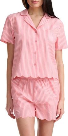 Splendid Scallop Cotton Poplin Pajamas in Georgia Peach at Nordstrom, Size X-Large