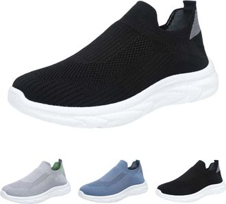 Generic Fitness Shoes Mens Gym Sports Shoes Mens Slip On Slip-On Shoes Breathable Plain Running Shoes White Sole Walking Shoes for Everyday Use Trainers Soft 