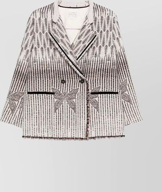 Forte_Forte geometric patterned double-breasted jacket