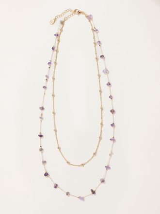 Fat Face FatFace Layered Stone Necklace in Purple