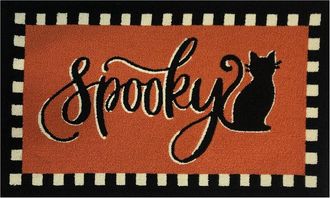 The Rug Market Spooky Cat Checker Stripe 24X36in Doormat