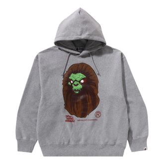 A Bathing Ape Horror Mad Face Relaxed Fit Pullover Hoodie Grey 1K70-114-003-GRY