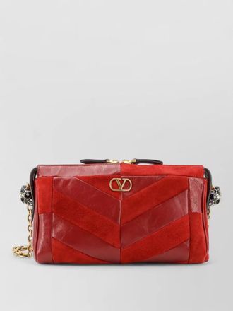 Valentino Garavani panthea suede leather chevron shoulder bag
