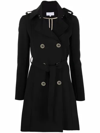 Patrizia Pepe Trenchcoat met dubbele rij knopen - Zwart