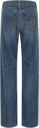 Elisabetta Franchi Logo-Embroidered Denim Jeans - blue