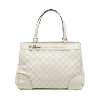 Gucci Pre-owned Handbags, female, White, Size: ONE SIZE Pre-owned Leather Tote Bag