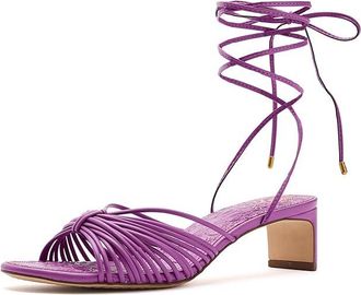 Vince Camuto Lory Ankle Wrap Kitten Heel Sandals Womens Sandals Orchid Blossom : 6.5 M, Synthetic