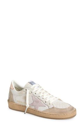 Golden Goose Ball Star Low Top Sneaker in White/Beige/Pink/Silver at Nordstrom, Size 8Us