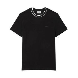 Lacoste T-Shirts, male, Black, Size: XL Stretch Piqu&eacute; Stripe Collar T-Shirt
