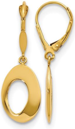 Diamond2Deal 14K Yellow Gold Hollow Circles Drop Dangle Earrings