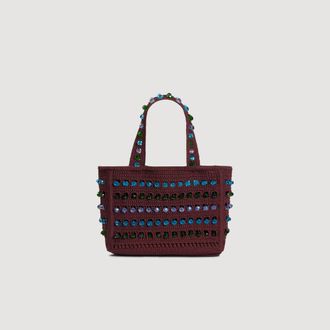 Sandro Beaded crochet bag