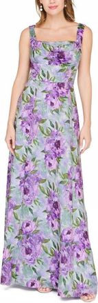JS Collections Jordanna Floral A-Line Gown in Lilac Green at Nordstrom, Size 10
