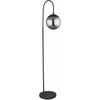 ETC Shop Lampada da terra Lampada da terra Washer da soffitto Lampada da soggiorno Lampada ad arco con interruttore, vetro fum&eacute;, 1x E27, LxPxH 39 x 25 x 150 cm
