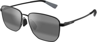 Maui Jim Mat Zwart met Grijze Zonnebril - Heren - Zonnebrillen - Zwart - 61 MM - Accessoires