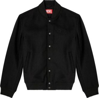 Diesel Bomber con ricamo logo - Nero