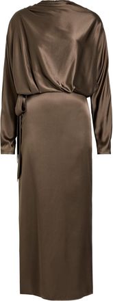 Staud Phoebe Draped Stretch-silk Dress - Taupe - 10 (UK14 / L)