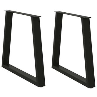 Berkfield Home Dining Table Legs V-Shape 2 pcs Black 80x(72-73.3) cm Steel