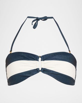 PQ Swim Striped Bandeau Bikini Top