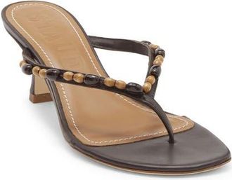 Staud Freja Woven Thong Slide Sandal in Wood Beads at Nordstrom, Size 11.5Us